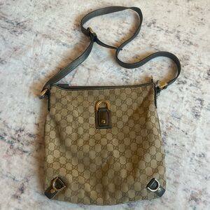 Authentic Gucci Beige Monogram Crossbody Bag